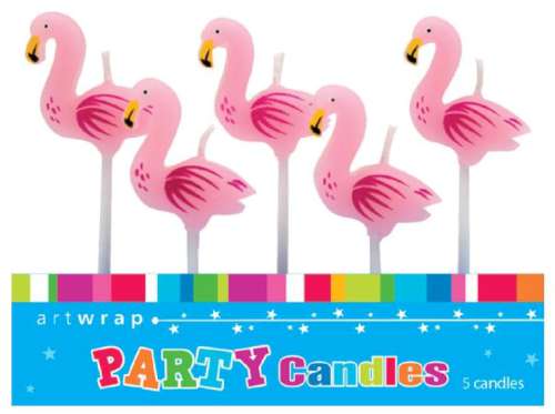 Party Candles - Flamingos pk 5 - Click Image to Close